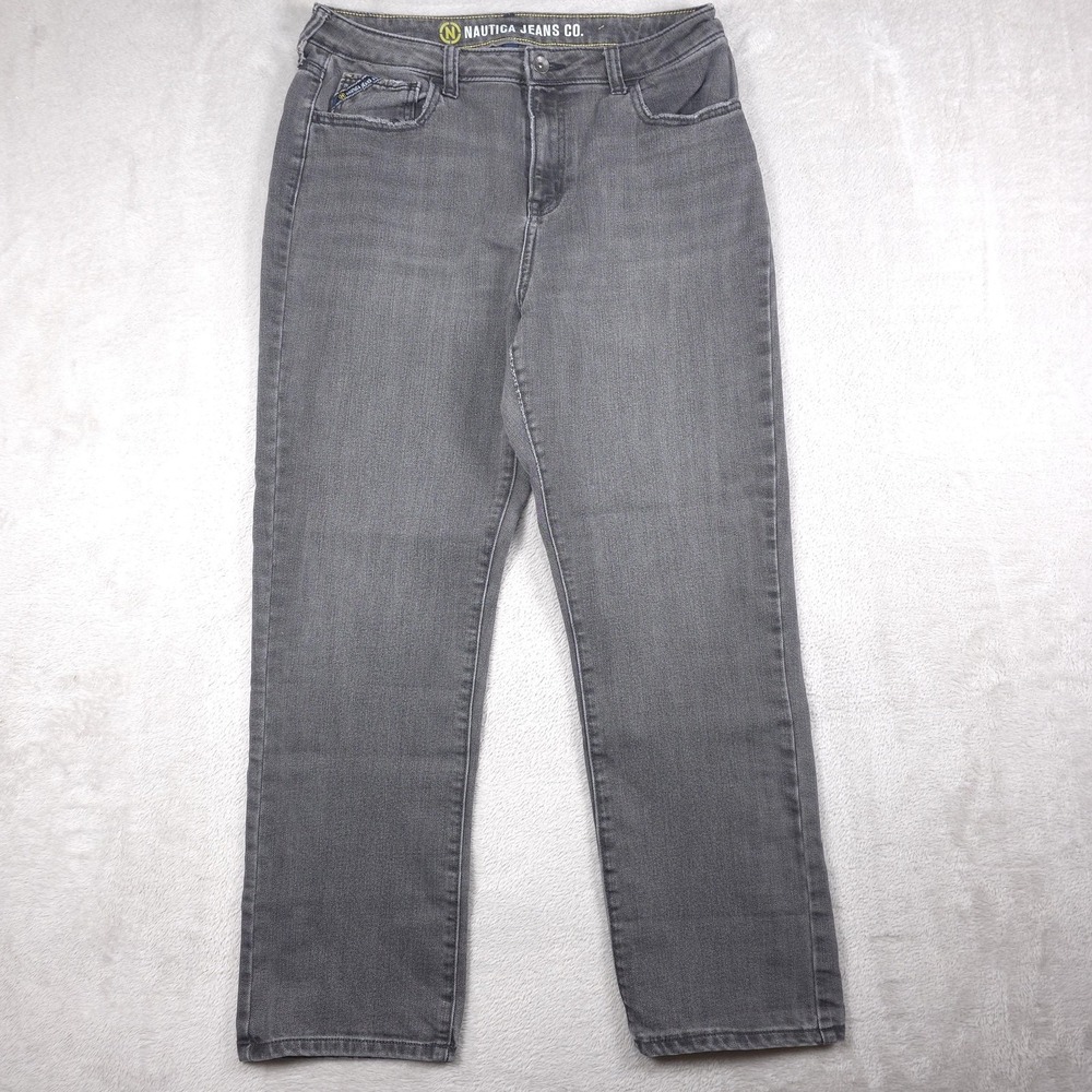 Nautica Jeans Co Jeans Mens 31x30 Gray Straight High Rise Medium Wash Denim